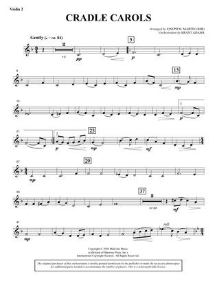 Cradle Carols (from Carols For Choir And Congregation) - Violin 2
