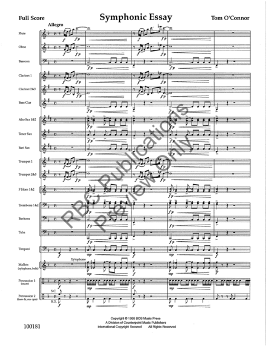 Symphonic Essay (Score) Concert Band scores gallery preview page 3