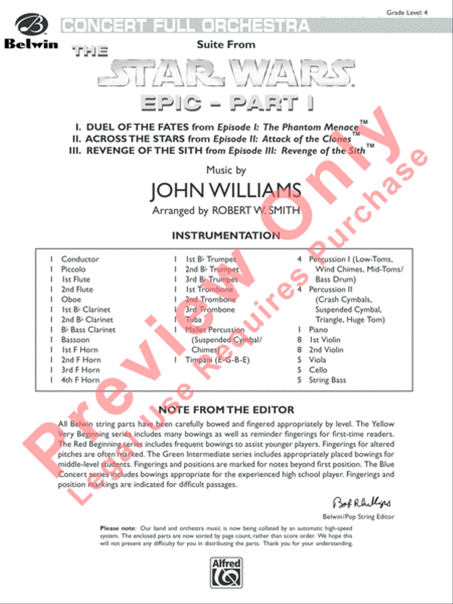 Star Wars Epic -- Part I, Suite from the Full Orchestra scores gallery preview page 2