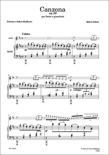 Canzona Op. 39, for Flute and Piano