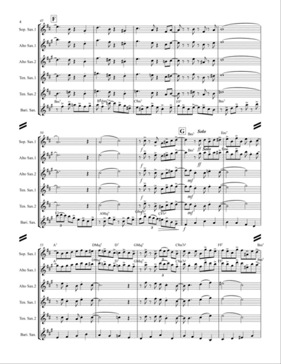 Fly Me To The Moon (in Other Words) Saxophone Quintet scores gallery preview page 5
