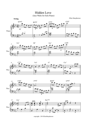 Hidden Love (Jazz Waltz for Solo Piano)