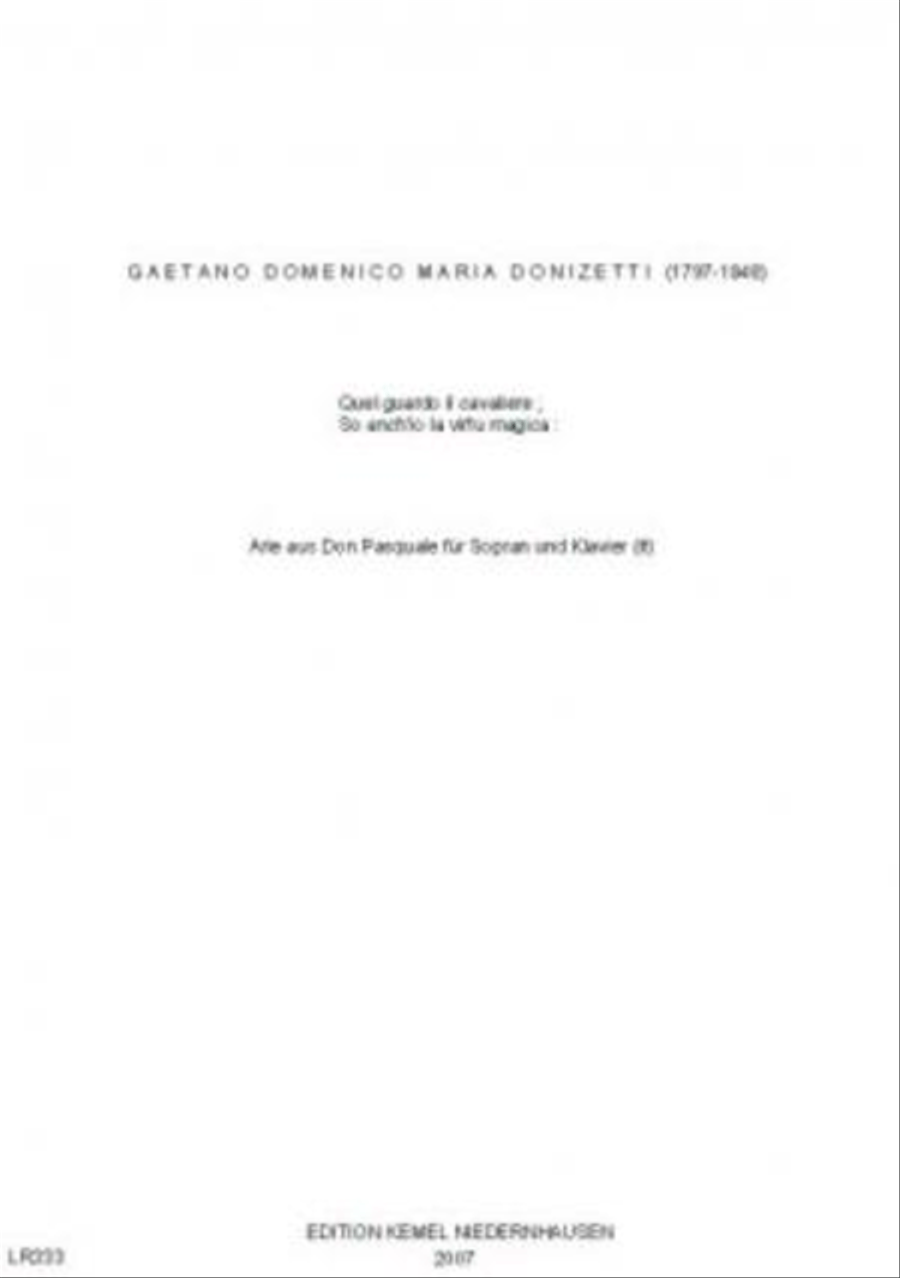 Quel guardo il cavaliere ; So anch'io la virtu magica Soprano Voice scores gallery preview page 1