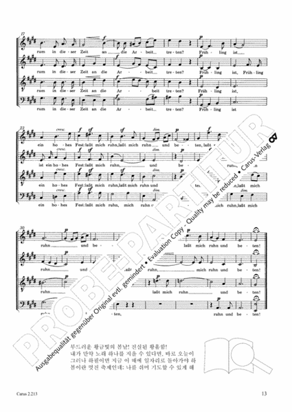 Masterworks of European Choral Music, koreanische Ausgabe