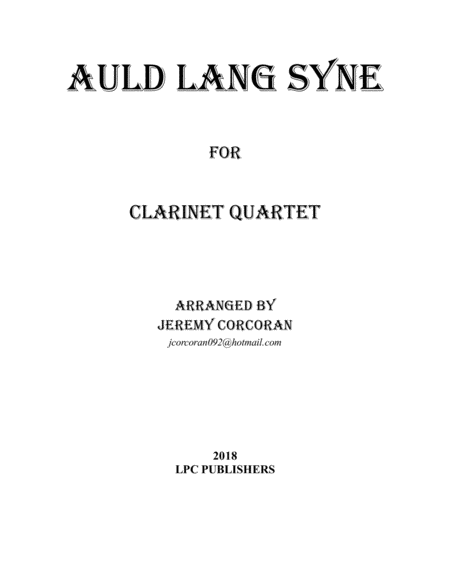 Auld Lang Syne for Clarinet Quartet image number null