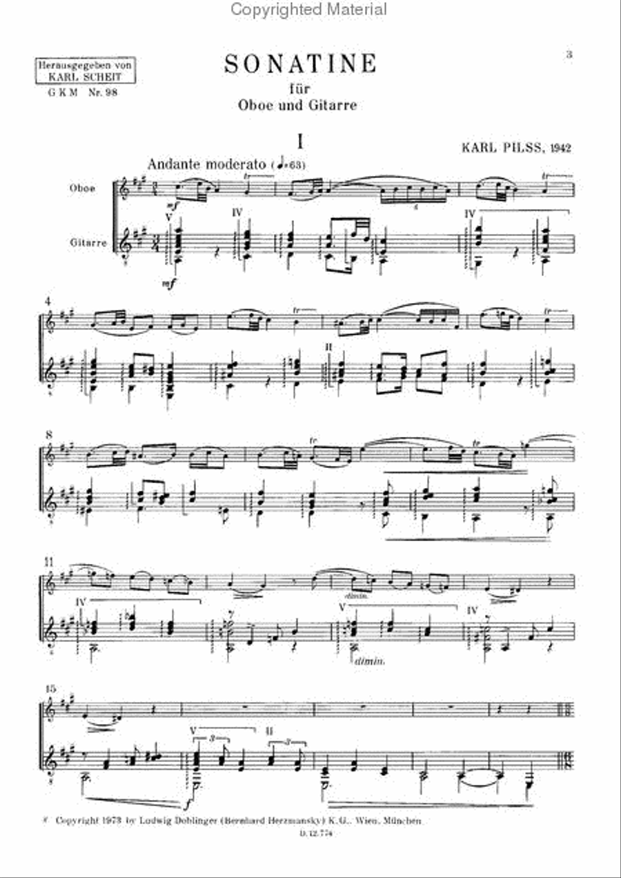 Sonatine A-Dur Sonatine A-Dur Oboe scores gallery preview page 2