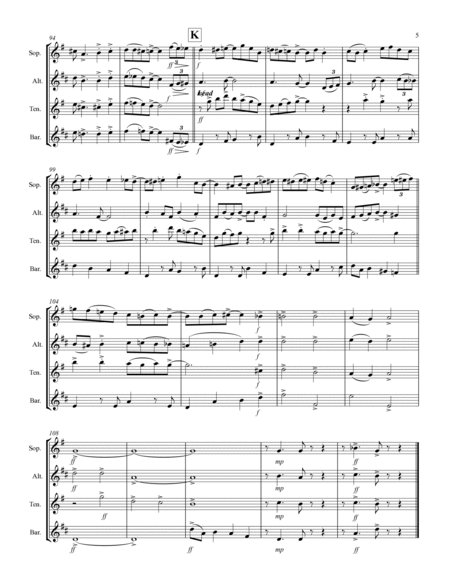 Go Tell it on the Mountain (for Saxophone Quartet SATB or AATB) image number null