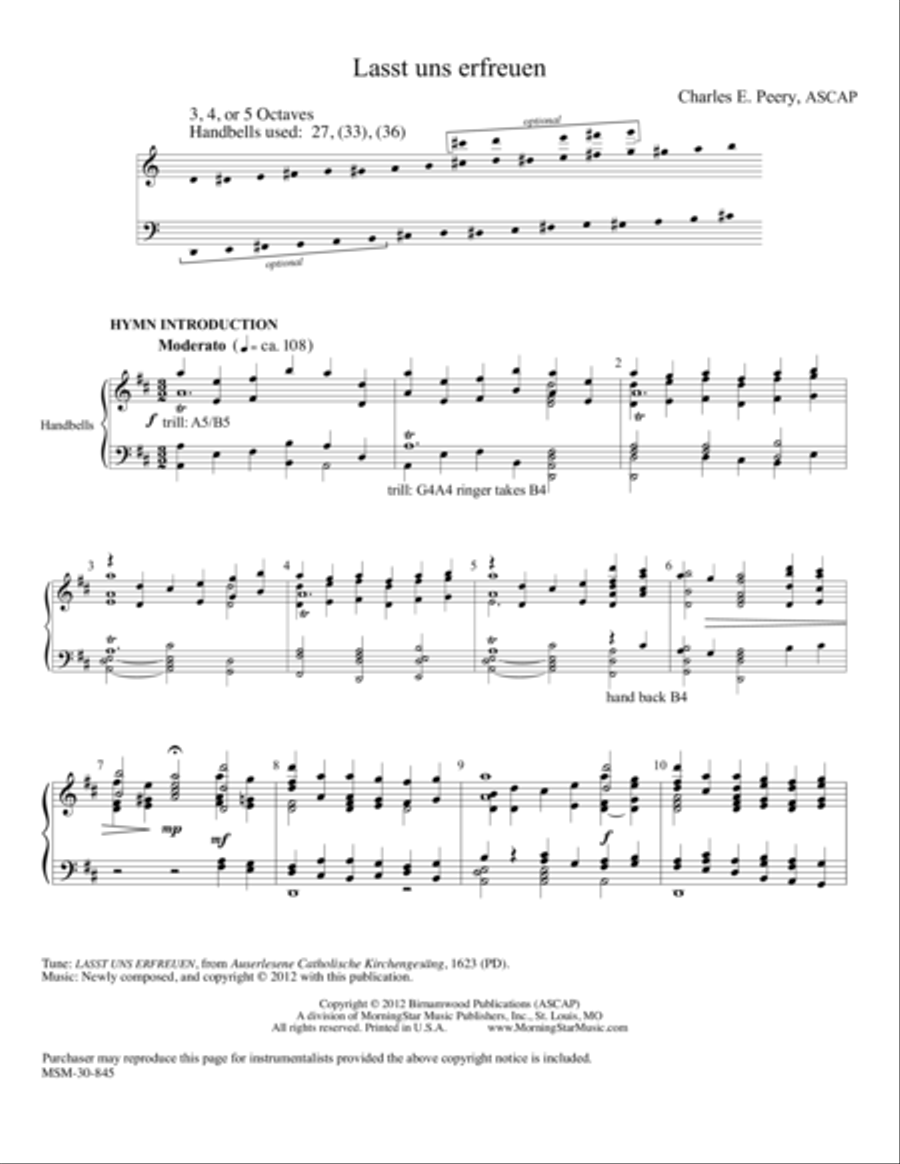 Lasst uns erfreuen Choir scores gallery preview page 1