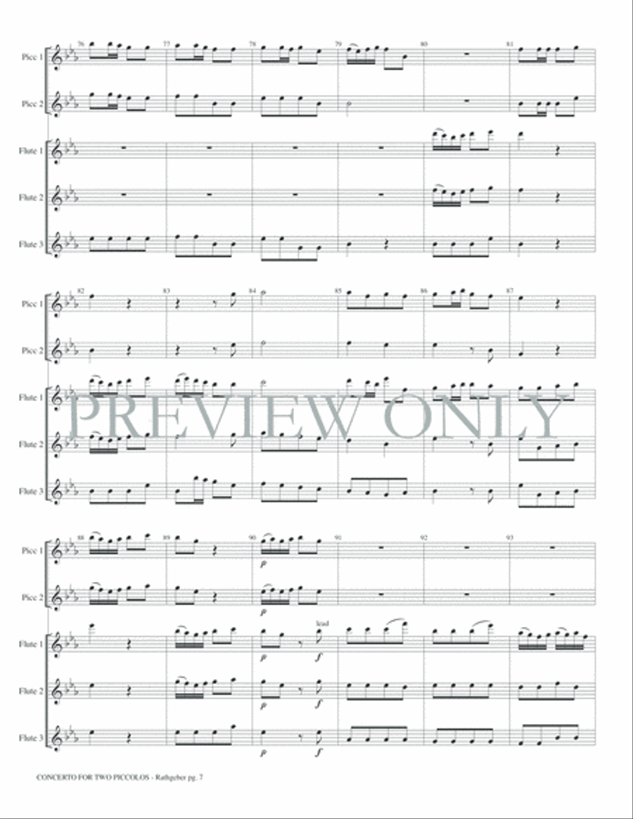 Concerto for Two Piccolos Op. 6 Small Ensemble scores gallery preview page 9