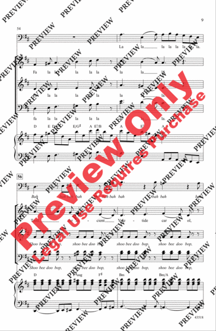 Five Favorite Holiday Songs 4-Part scores gallery preview page 9