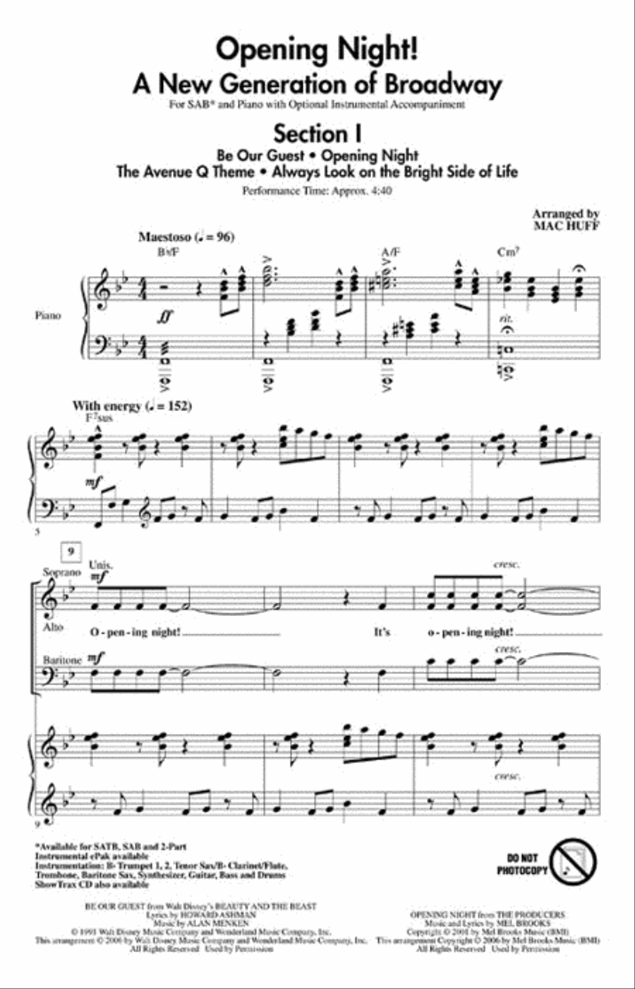 Opening Night 3-Part scores gallery preview page 2