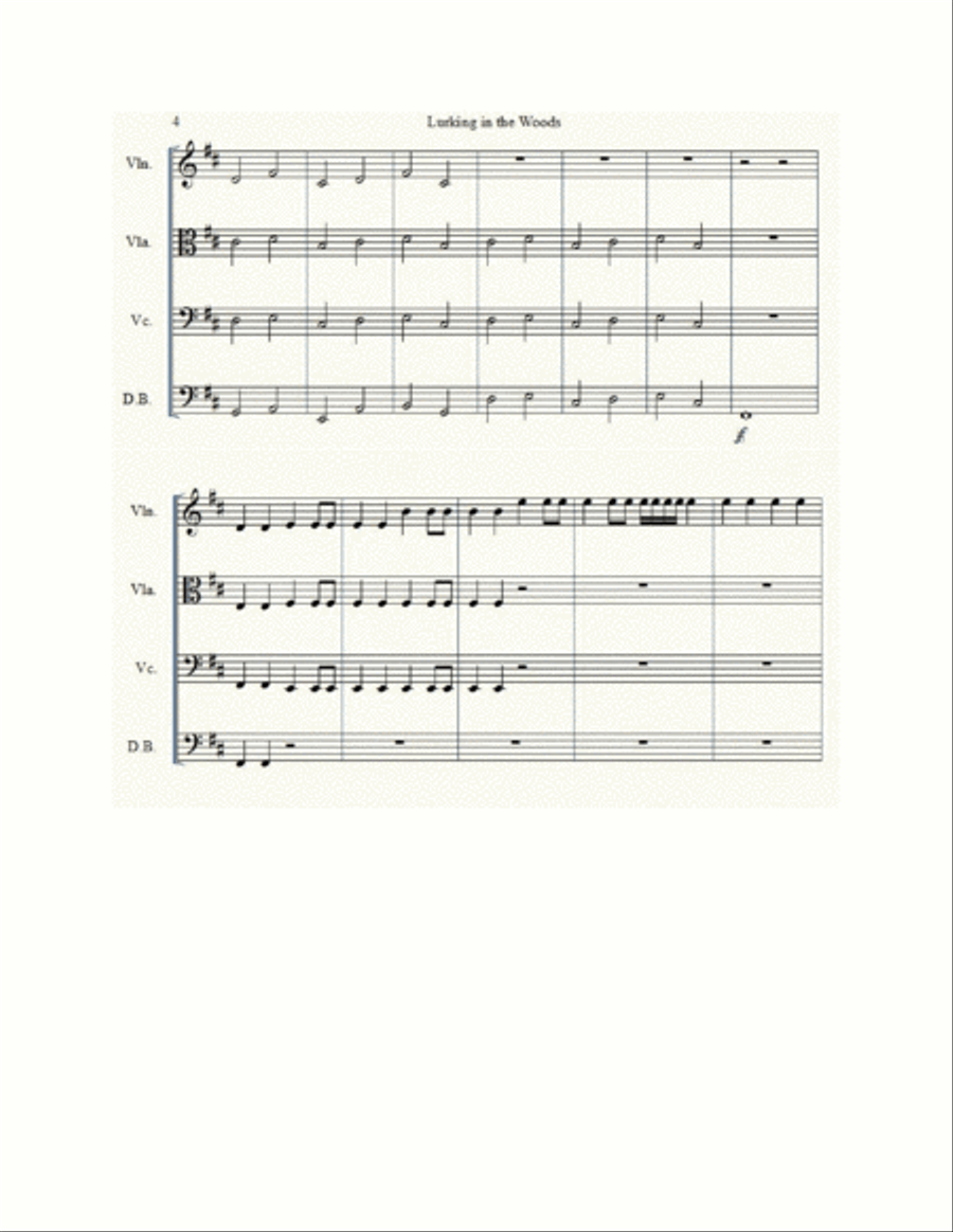 Lurking In The Woods String Quartet scores gallery preview page 5