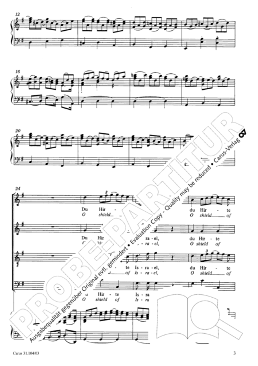 O shield of Israel, hear us (Du Hirte Israel, hore) TB scores gallery preview page 4