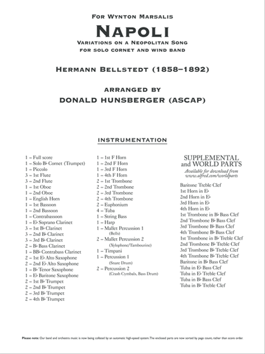 Napoli: Score Concert Band scores gallery preview page 1