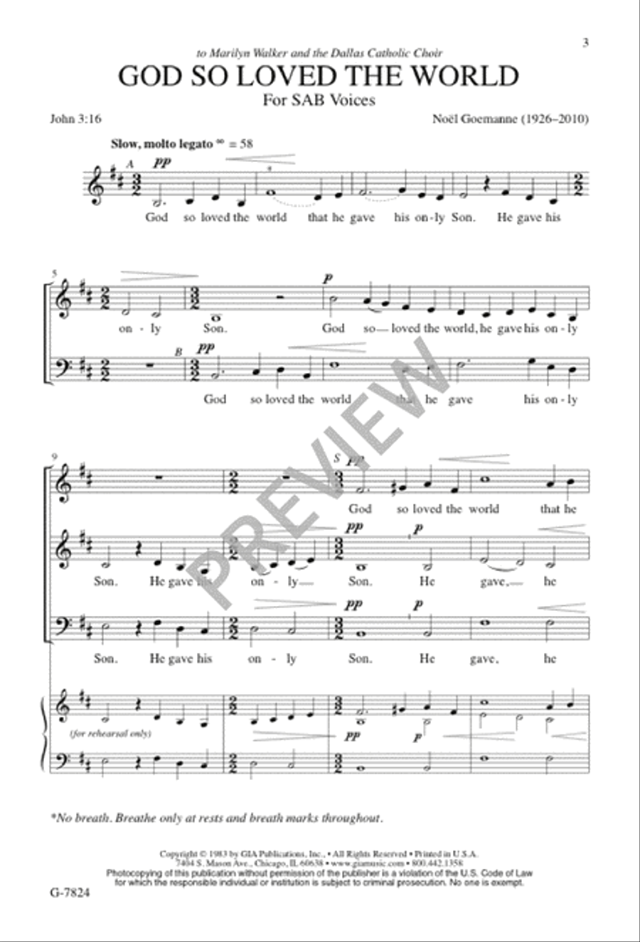 God So Loved the World God So Loved the World 3-Part scores gallery preview page 2
