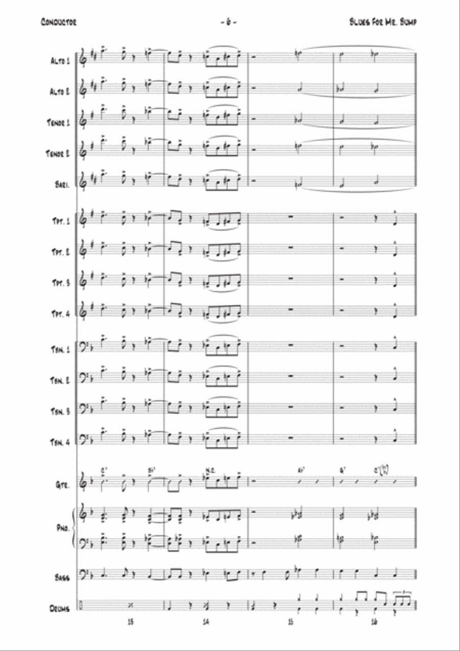 Blues For Mr. Bump Jazz Ensemble scores gallery preview page 6
