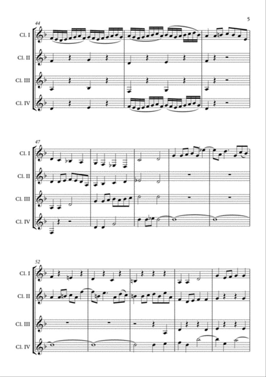 FUGUE IN D MINOR Woodwind Quartet scores gallery preview page 5
