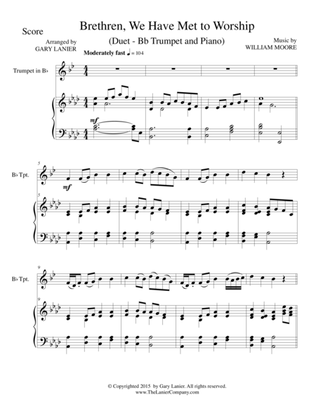 Book cover for BRETHREN, WE HAVE MET TO WORSHIP (Duet – Bb Trumpet and Piano/Score and Parts)