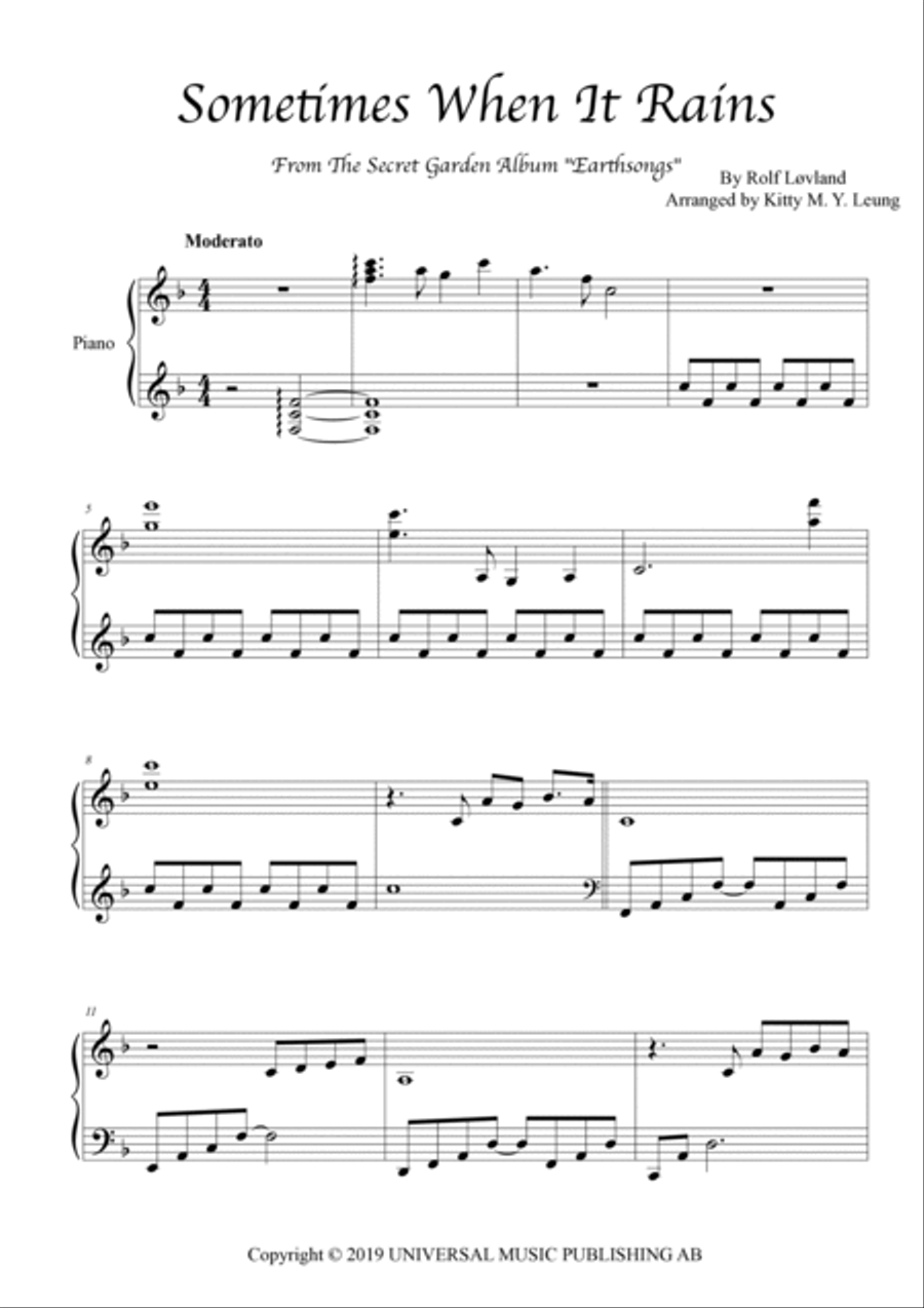 Sometimes When It Rains Piano Solo scores gallery preview page 3