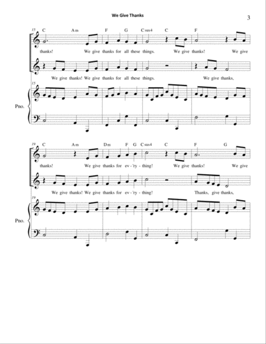 We Give Thanks (SA/2-Part Mixed) SA scores gallery preview page 3