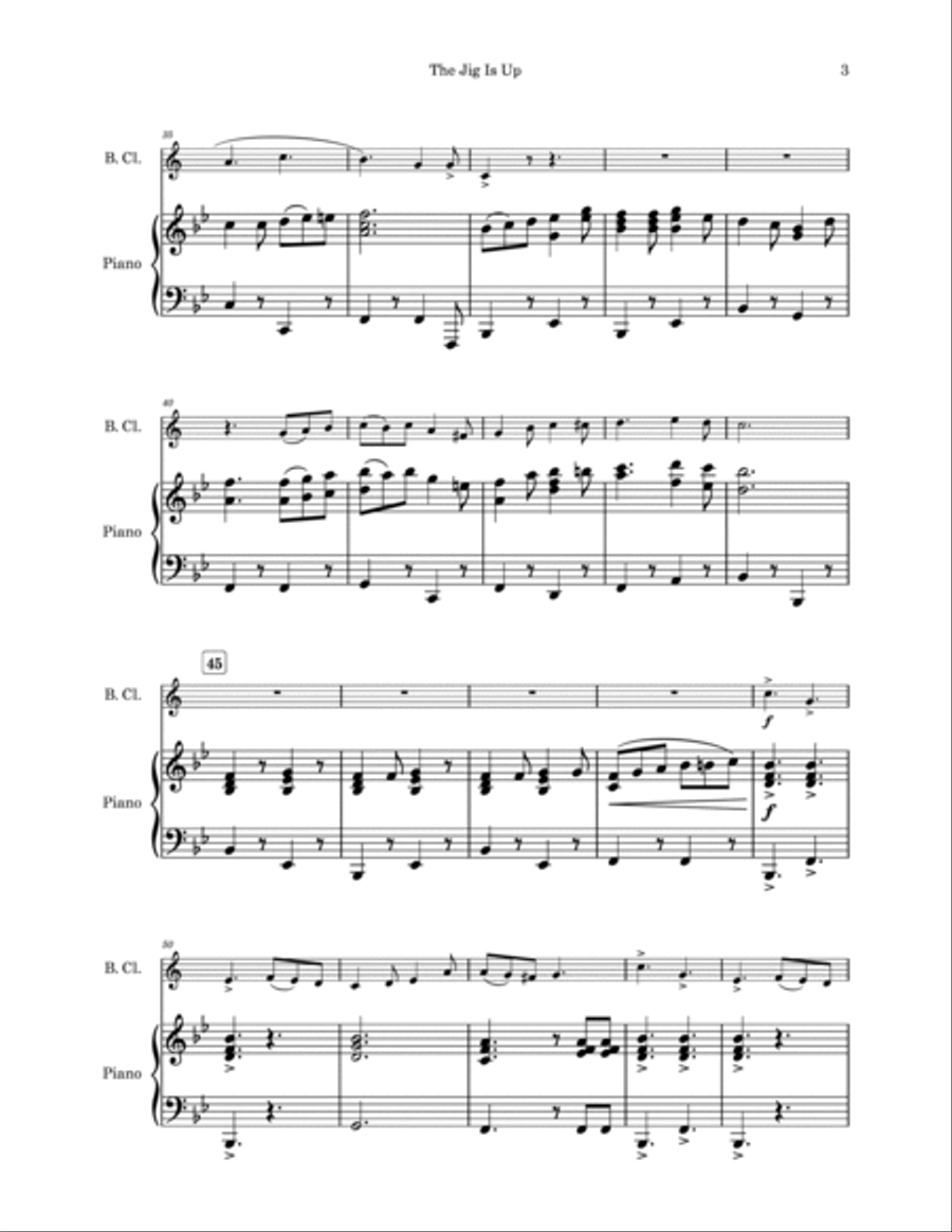 The Jig Is Up Bass Clarinet scores gallery preview page 4