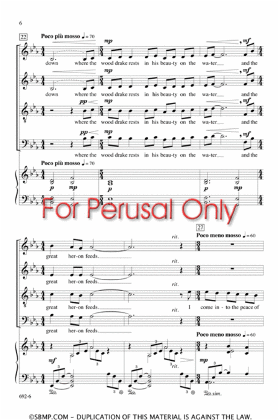 The Peace of Wild Things The Peace of Wild Things 4-Part scores gallery preview page 5