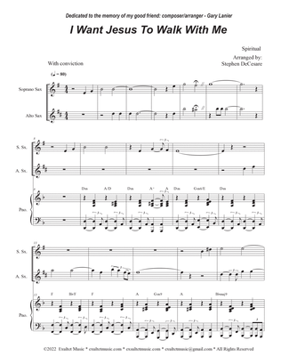 I Want Jesus To Walk With Me (Duet for Soprano and Alto Saxophone)