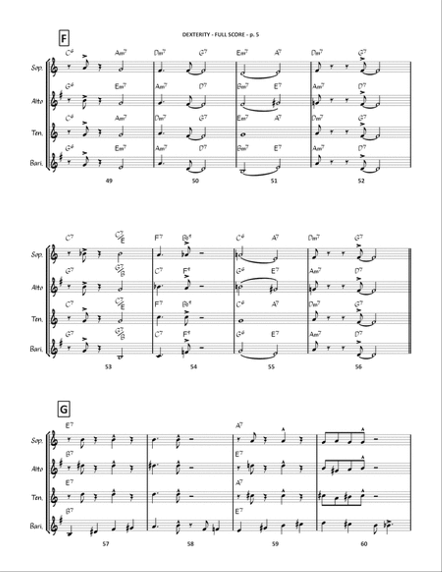 Dexterity Saxophone Quartet scores gallery preview page 6