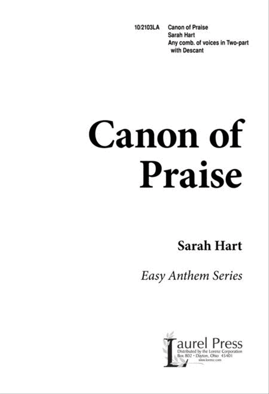Canon of Praise 2-Part scores gallery preview page 1