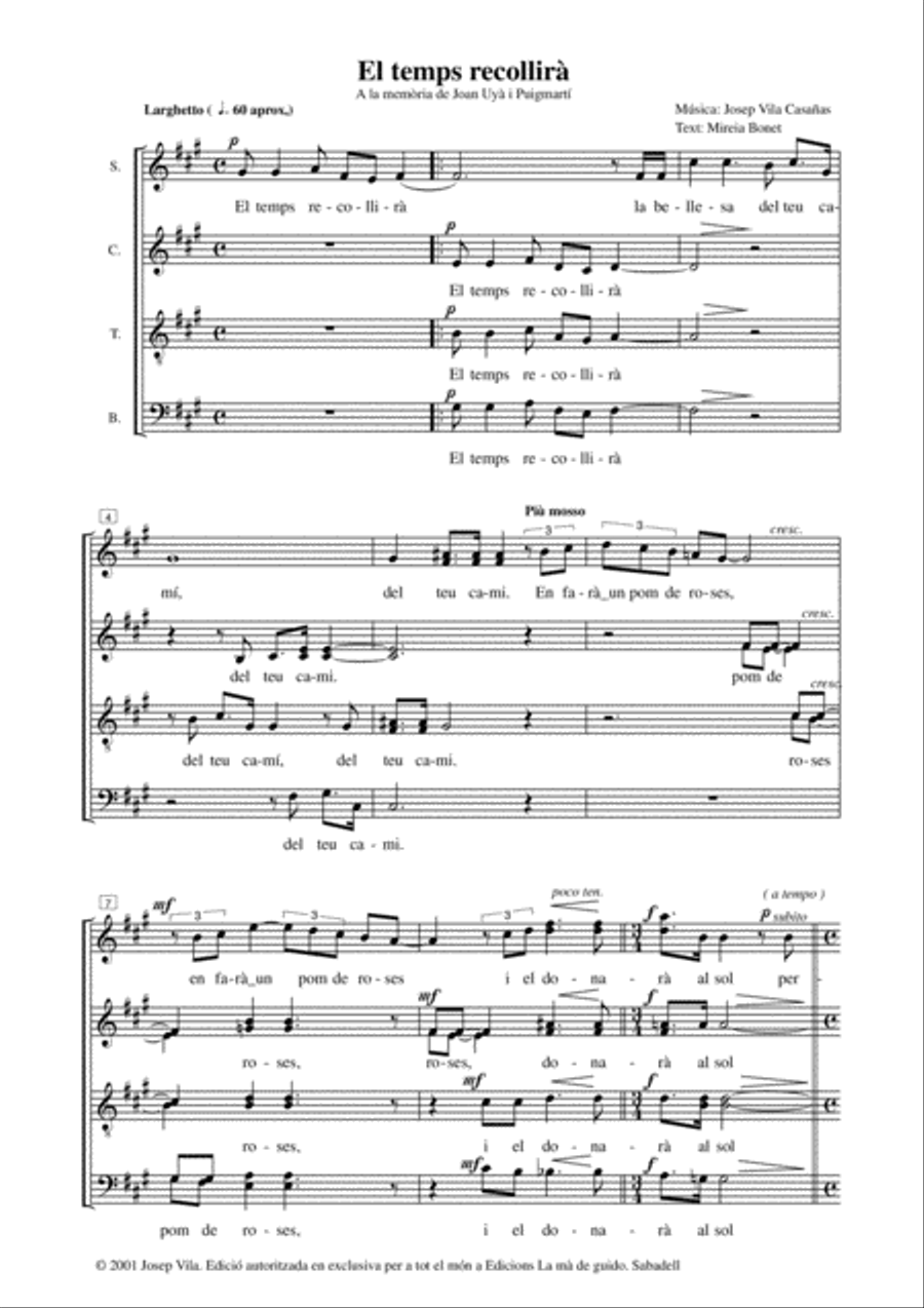 El temps recollirà / M'enpaiten, això si 4-Part scores gallery preview page 3