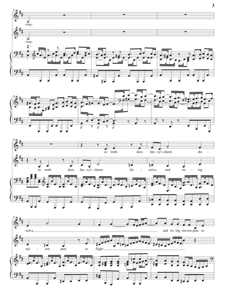 HANDEL: As steals the morn upon the night (transposed to D major) Piano scores gallery preview page 4
