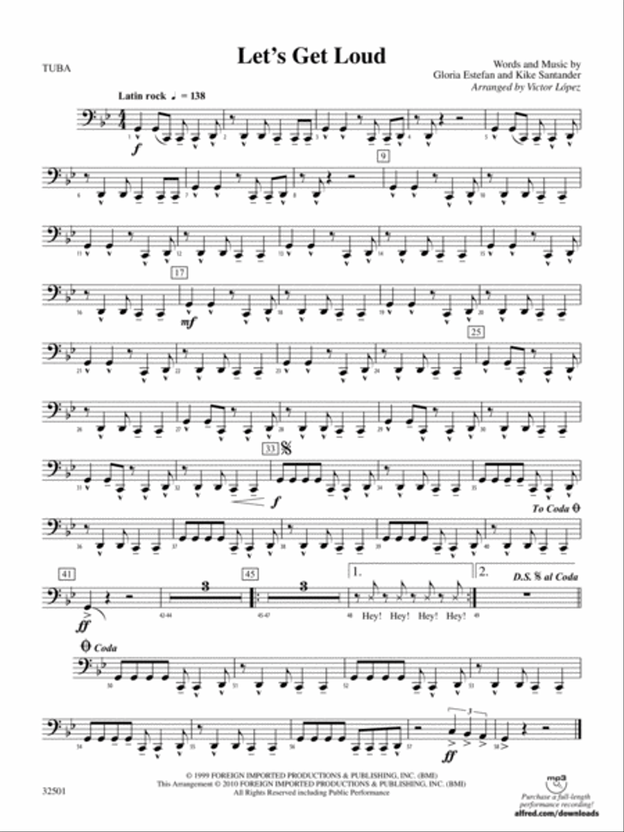 Let's Get Loud: Tuba Concert Band scores gallery preview page 1