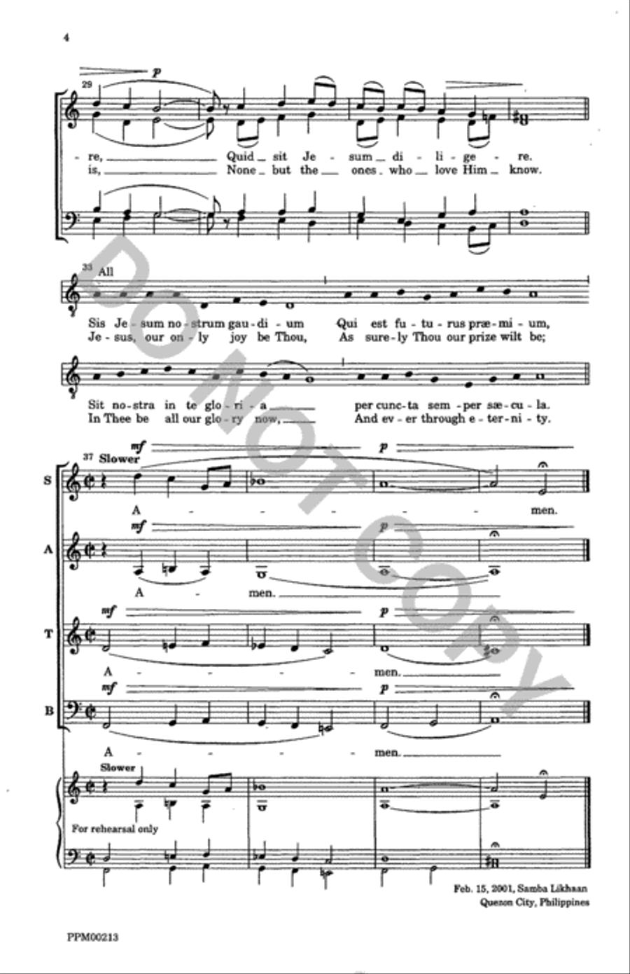 Jesu dulcis memoria Jesu dulcis memoria 4-Part scores gallery preview page 4