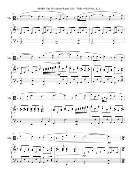 ALL THE WAY MY SAVIOR LEADS ME (Viola with Piano - Score & Part included) image number null