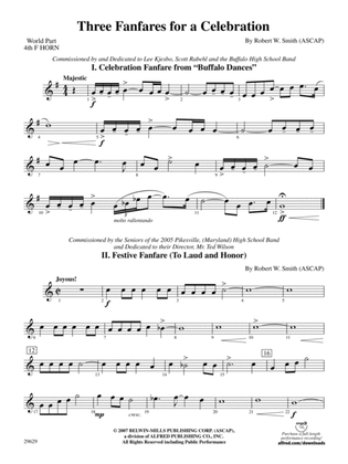Three Fanfares for a Celebration: (wp) 4th Horn in E-flat