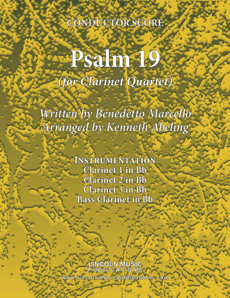 Psalm 19 - Benedetto Marcello (for Clarinet Quartet) image number null