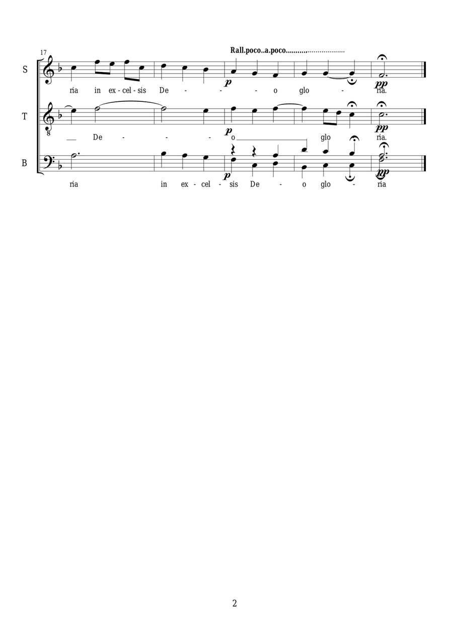Three small Christmas motets for Choir STB and SATB a cappella STB scores gallery preview page 2
