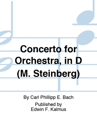 Book cover for Concerto for Orchestra, in D (M. Steinberg)