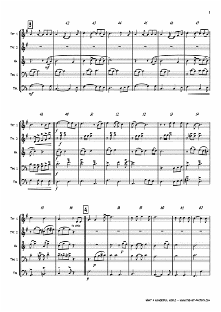 What A Wonderful World Euphonium scores gallery preview page 3