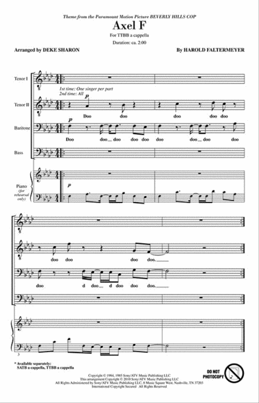 Axel F TTBB scores gallery preview page 2