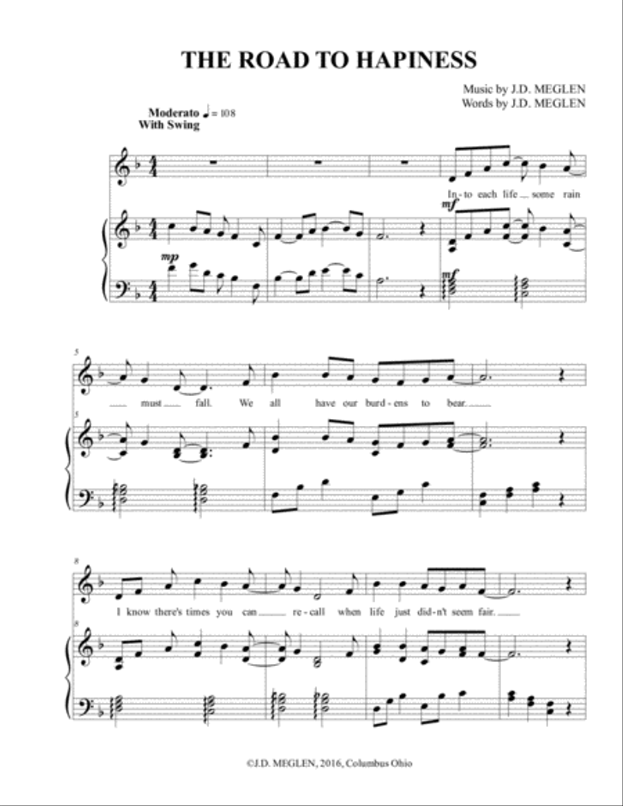 THE ROAD TO HAPPINESS Voice scores gallery preview page 1