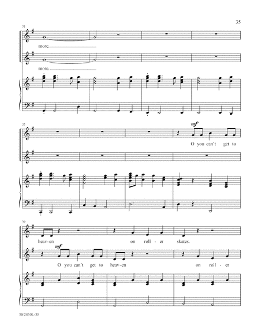 Simply Spirituals Unison Choir scores gallery preview page 36