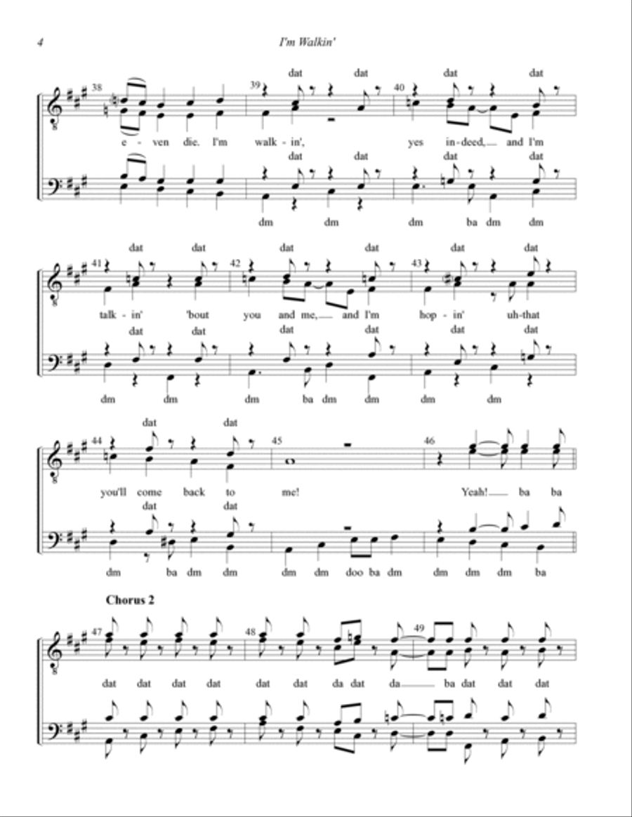 I'm Walkin' TTBB scores gallery preview page 4