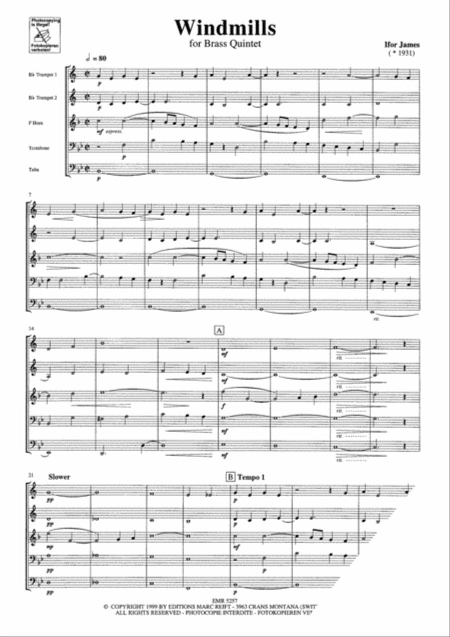 Windmills Brass Quintet scores gallery preview page 3