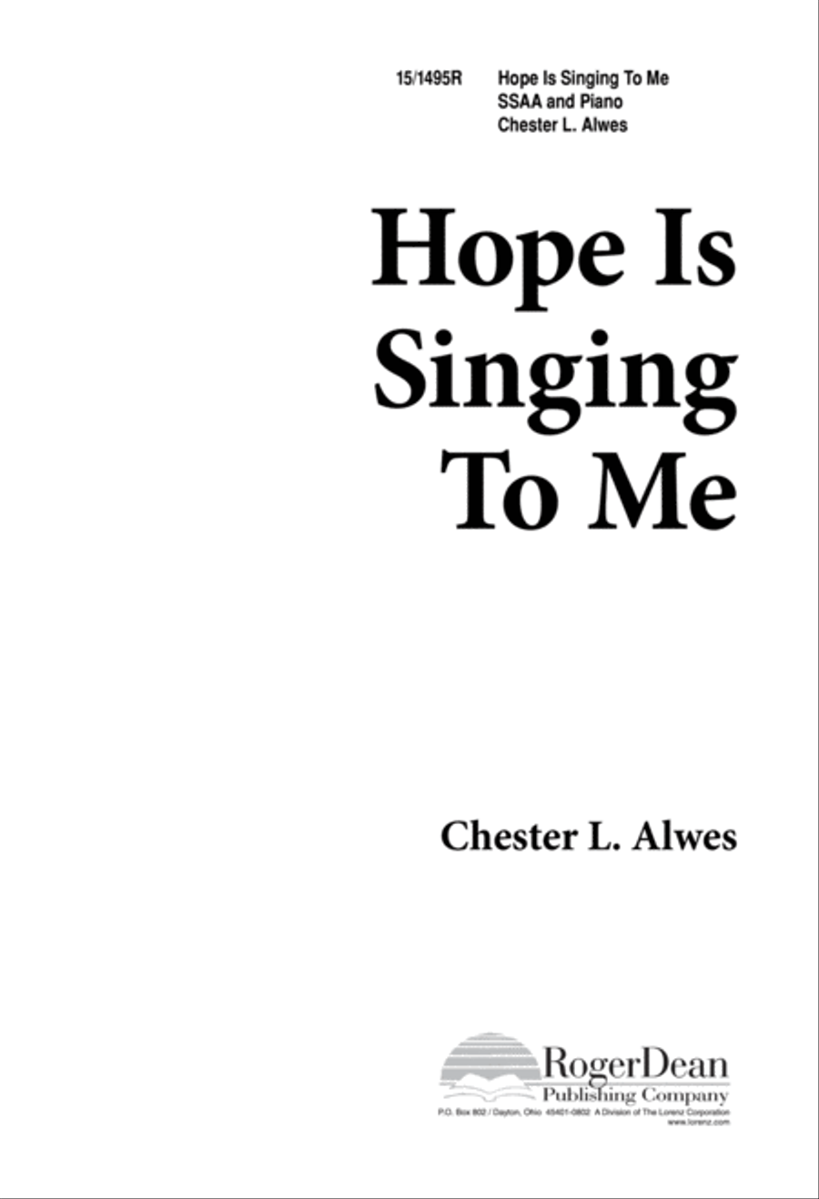 Hope Is Singing to Me Hope Is Singing to Me SSAA scores gallery preview page 1