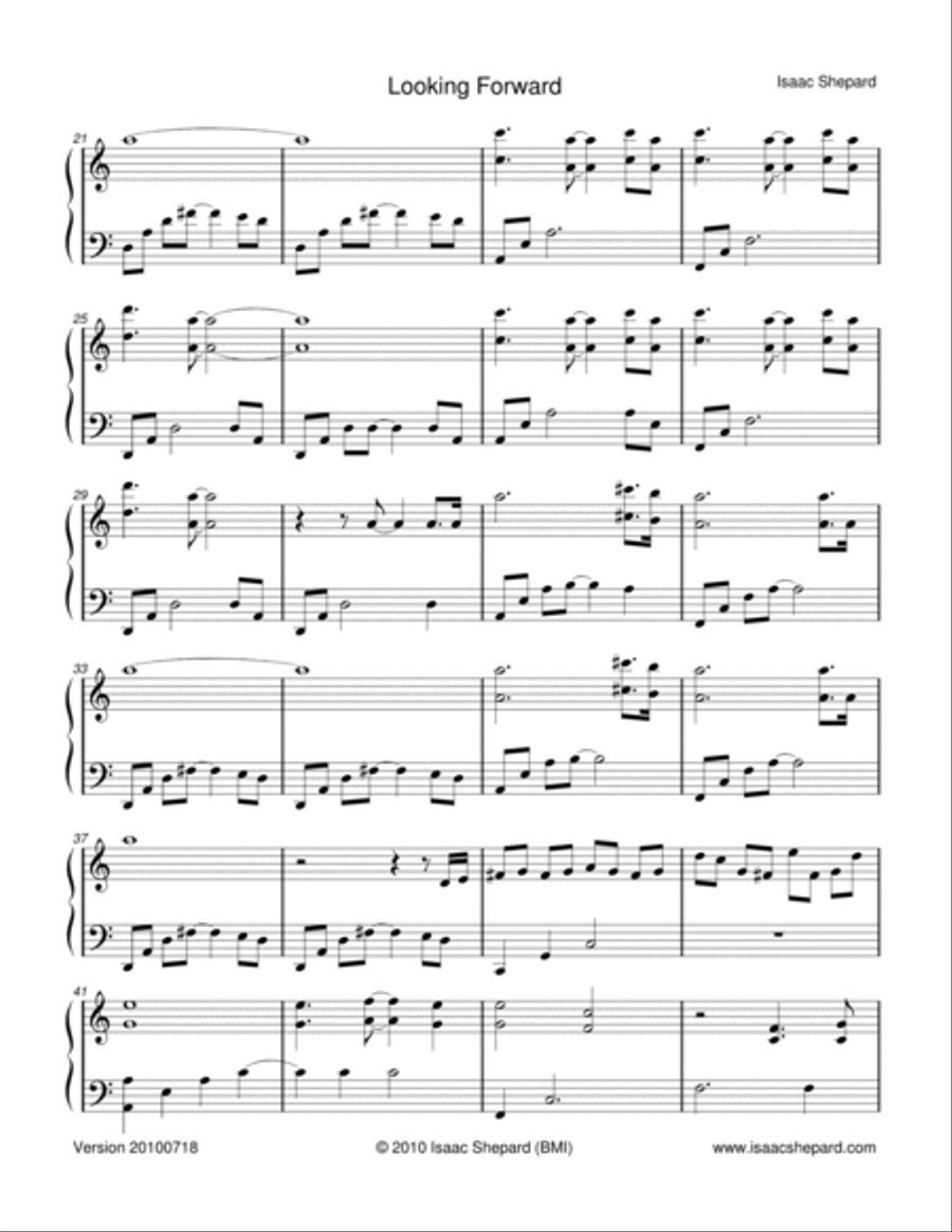 Looking Forward Piano Solo scores gallery preview page 2