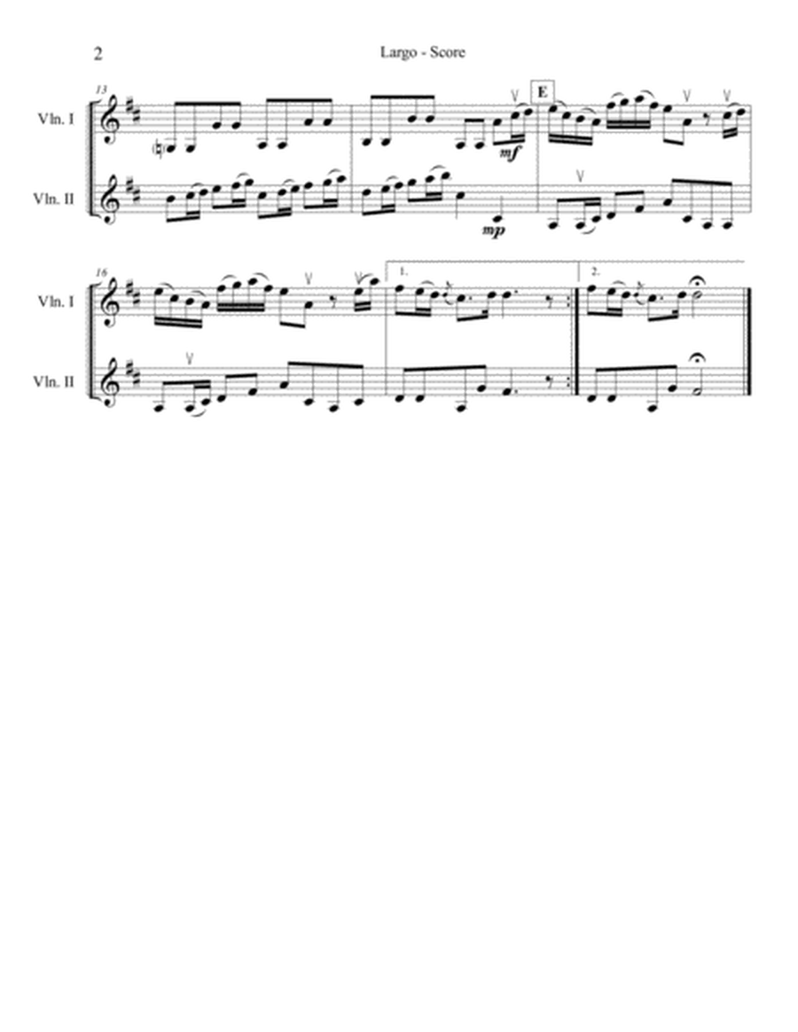 Vivaldi Winter (Largo) for Two Violins image number null