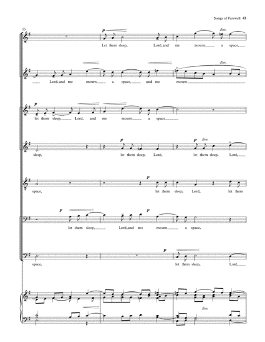 Songs of Farewell Divisi scores gallery preview page 46