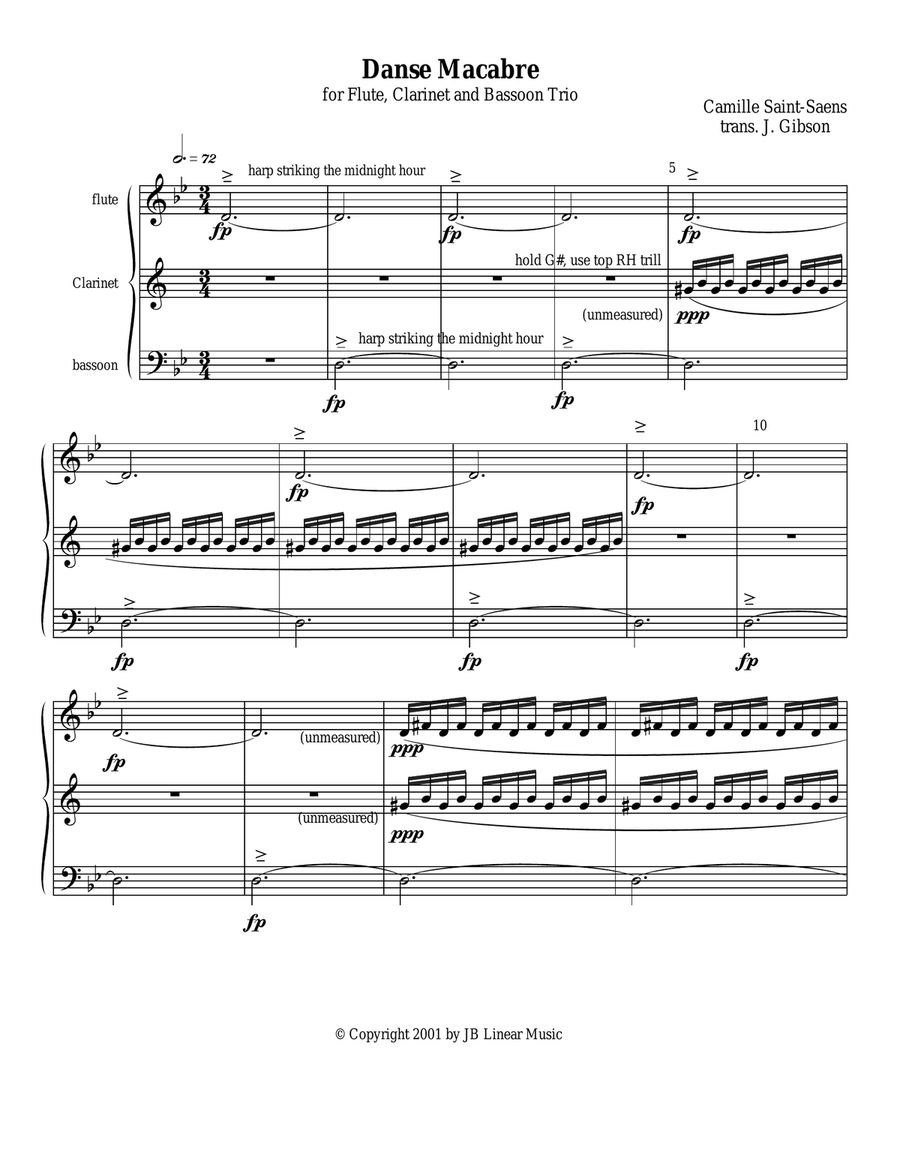 Danse Macabre for Woodwind Trio Woodwind Trio scores gallery preview page 1