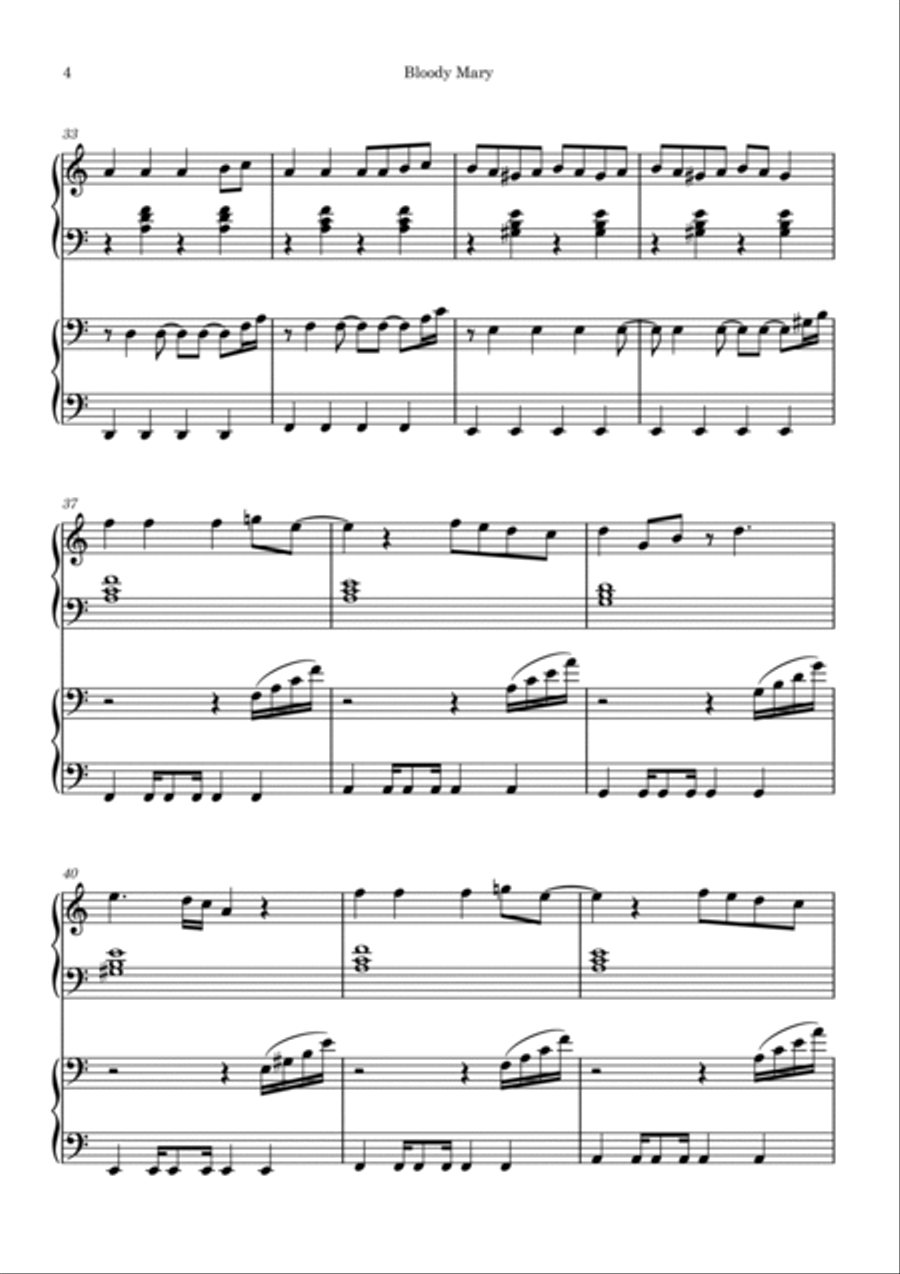 Bloody Mary Bloody Mary 2 Pianos, 4-Hands scores gallery preview page 4